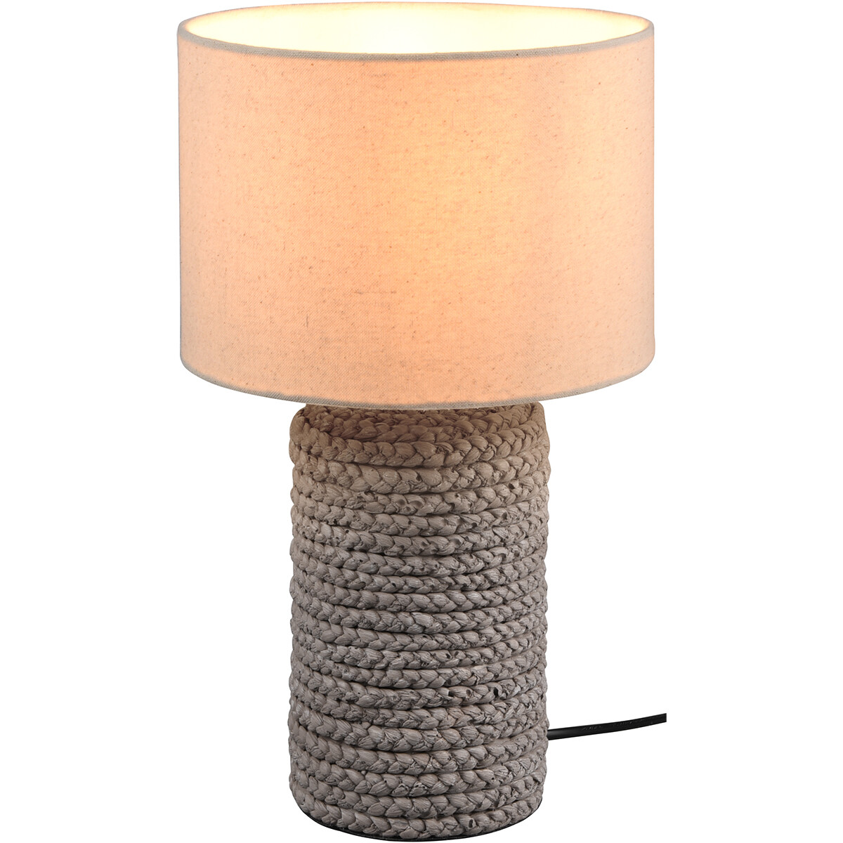 LED Tafellamp - Tafelverlichting - Trion Manon - E27 Fitting - Rond - Mat Bruin - Keramiek product afbeelding