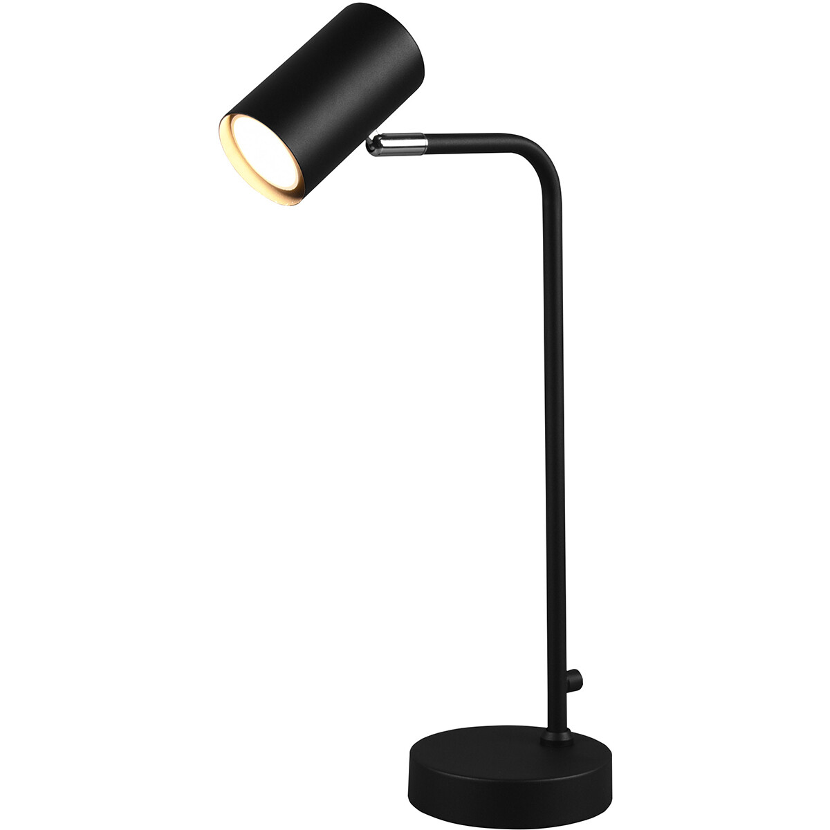 LED Bureaulamp - Tafelverlichting - Trion Milona - GU10 Fitting - Rond - Mat Zwart - Aluminium product afbeelding