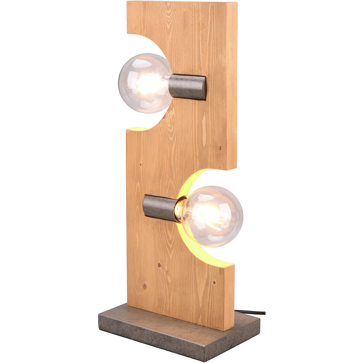 LED Tafellamp - Tafelverlichting - Trion Taylan - E27 Fitting - 2-lichts - Rechthoek - Antiek Nikkel