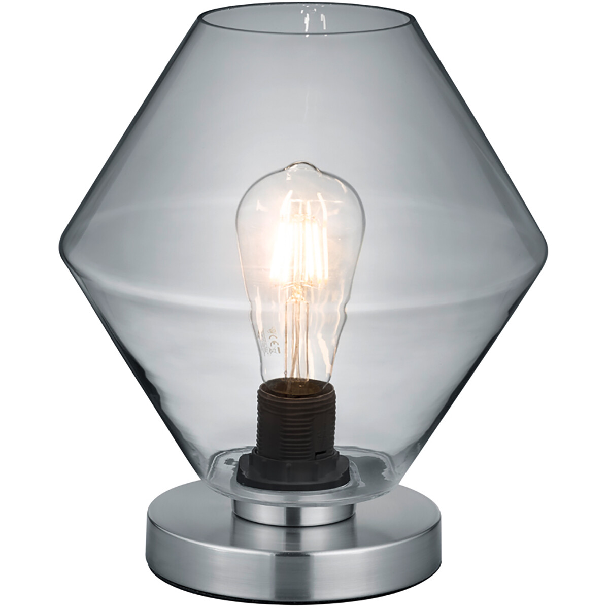 LED Tafellamp - Tafelverlichting - Trion Triton - E27 Fitting - Rond - Mat Nikkel - Aluminium product afbeelding