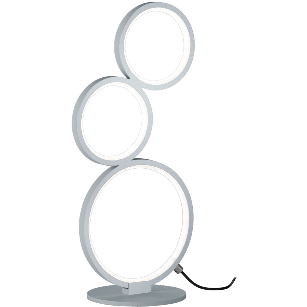 LED Tafellamp - Trion Rondy - 17W - Warm Wit 3000K - Dimbaar - Rond - Mat Zilver - Aluminium product afbeelding