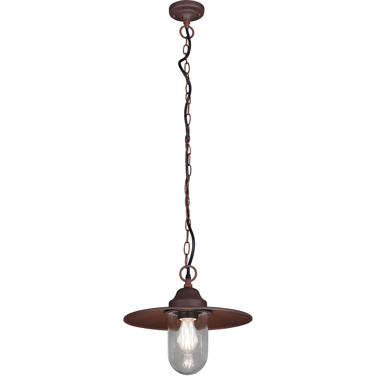 LED Tuinverlichting Hanglamp Trion Brinito Plafond E27 Fitting Roestkleur Aluminium