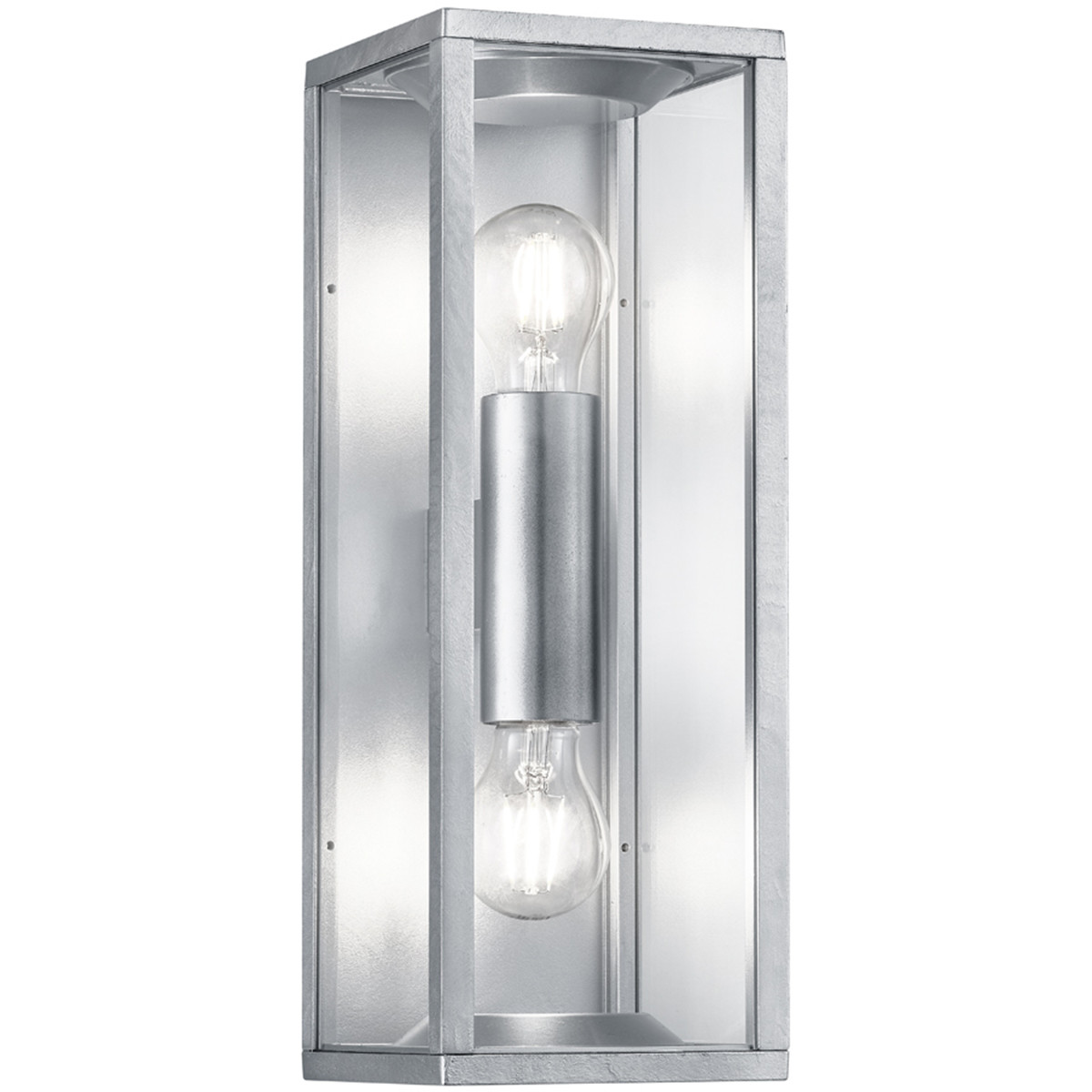 LED Tuinverlichting Tuinlamp Trion Garinola Wand E27 Fitting 2-lichts Mat Grijs Aluminium