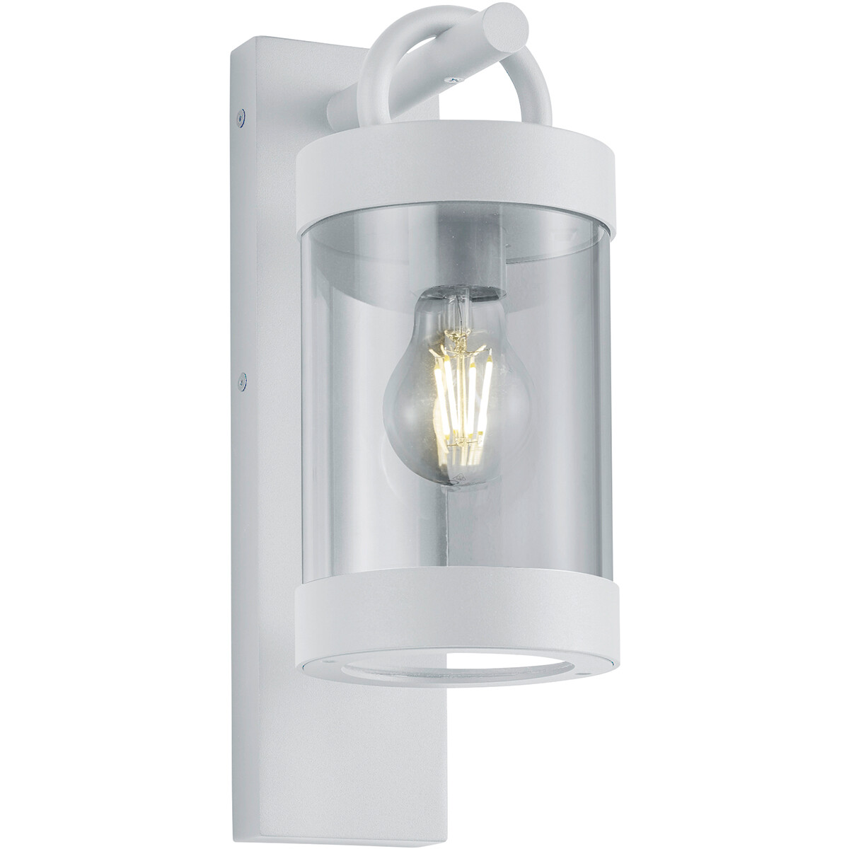 LED Tuinverlichting Tuinlamp Trion Semby Wand Lichtsensor E27 Fitting Mat Wit Aluminium