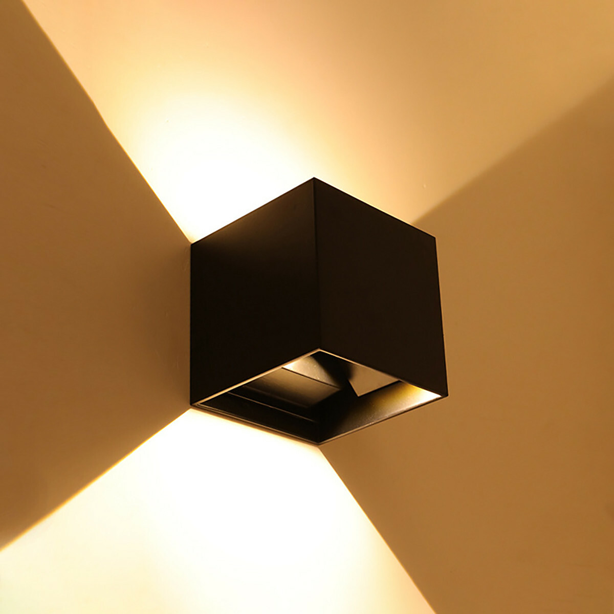 LED Tuinverlichting Wandlamp Prixa Kiry Up en Down G9 Fitting Instelbare Lichthoek Vierkant Mat Zwar