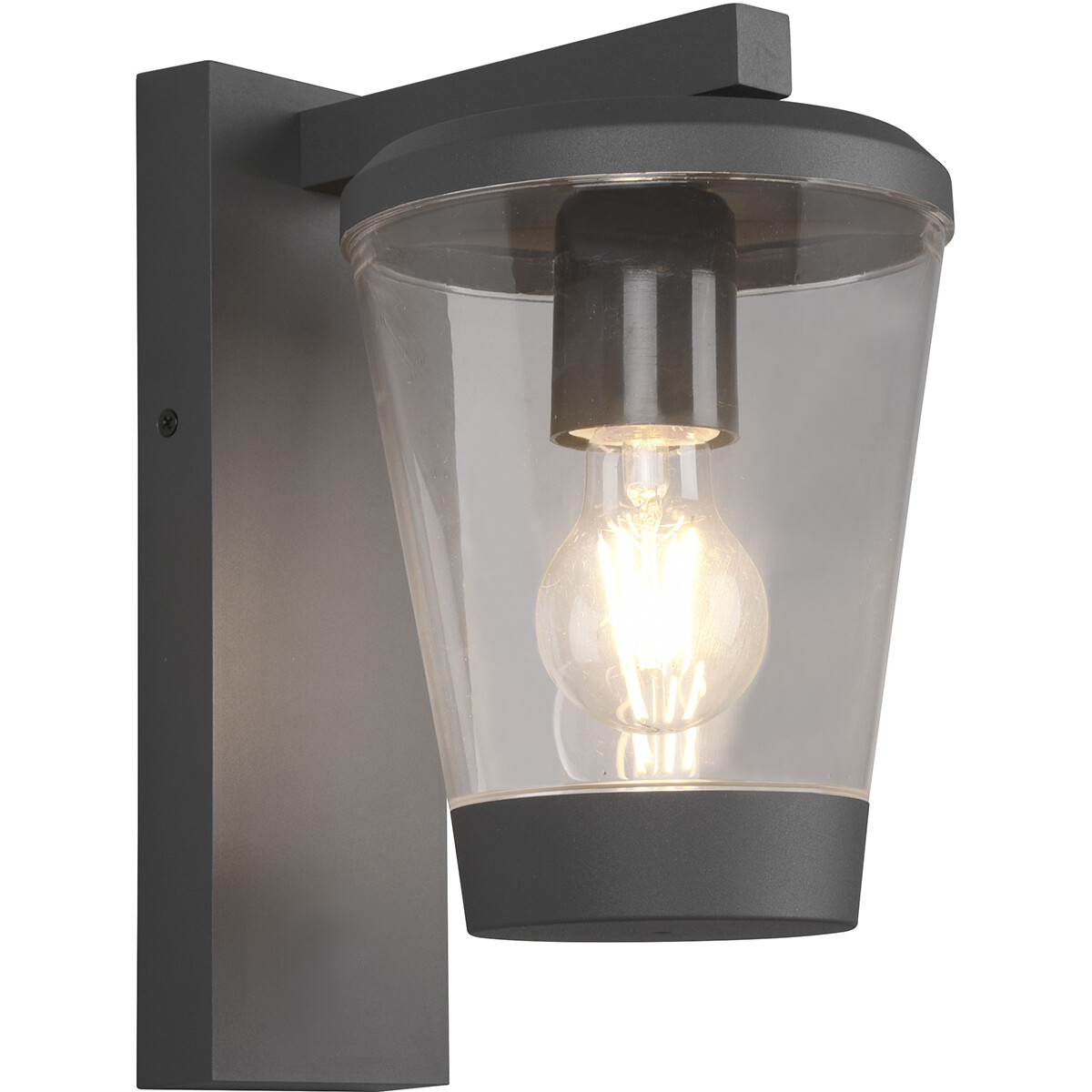 LED Tuinverlichting - Wandlamp - Trion Civonu - E27 Fitting - Rond - Spatwaterdicht IP44 - Mat Antra