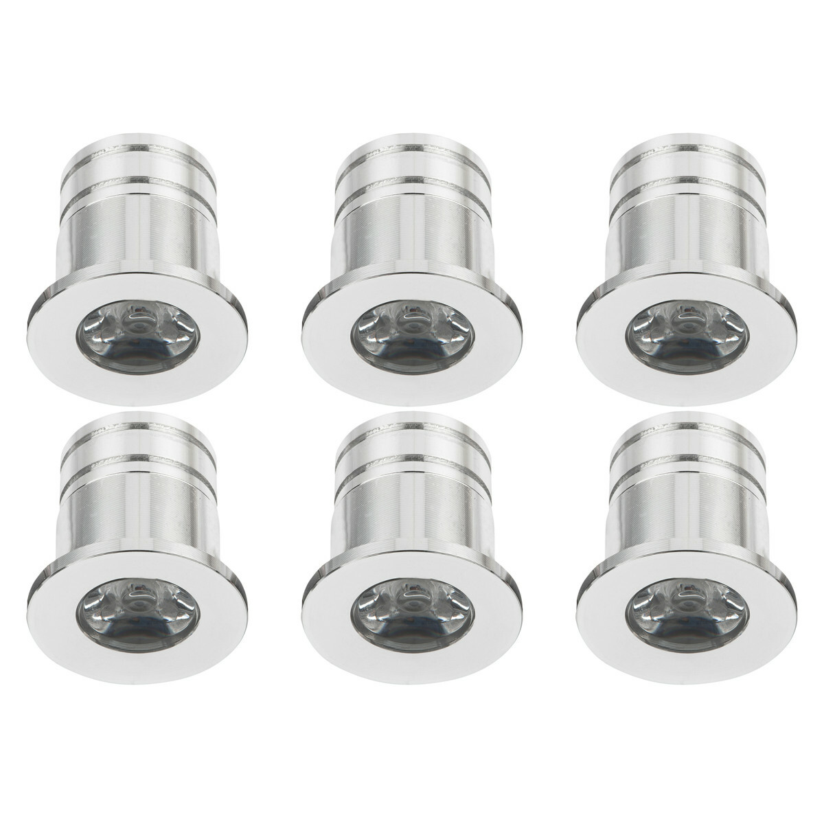LED Veranda Spot Verlichting 6 Pack - 3W - Warm Wit 3000K - Inbouw - Dimbaar - Rond - Mat Zilver - A