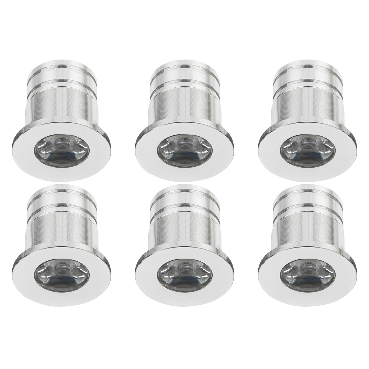 LED Veranda Spot Verlichting 6 Pack - 3W - Warm Wit 3000K - Inbouw - Rond - Mat Zilver - Aluminium -