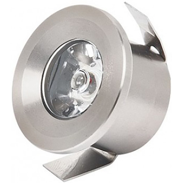 LED Veranda Spot Verlichting Mony Inbouw Rond 1W Natuurlijk Wit 4200K Mat Chroom Aluminium Ø33mm