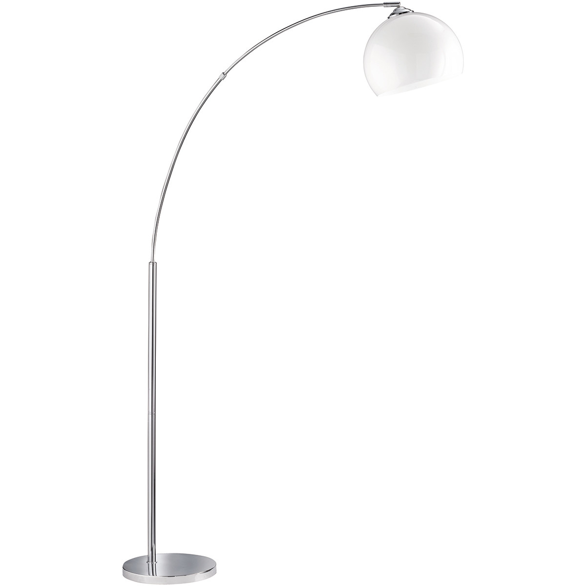 LED Vloerlamp - Trion Brostila - E27 Fitting - 1-lichts - Rond - Glans Chroom - Aluminium