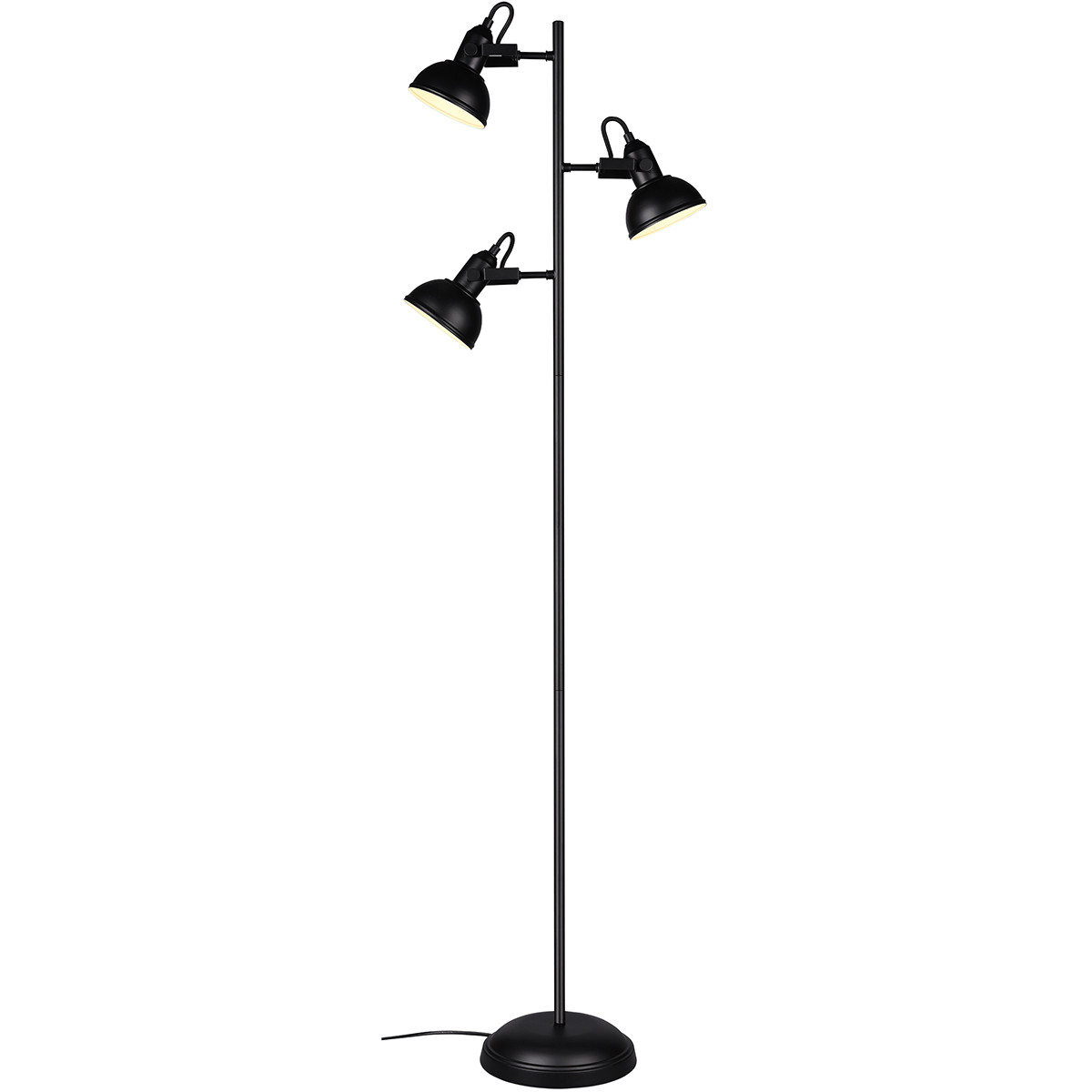 LED Vloerlamp - Trion Gini - E14 Fitting - 3-lichts - Rond - Mat Zwart - Aluminium product afbeelding