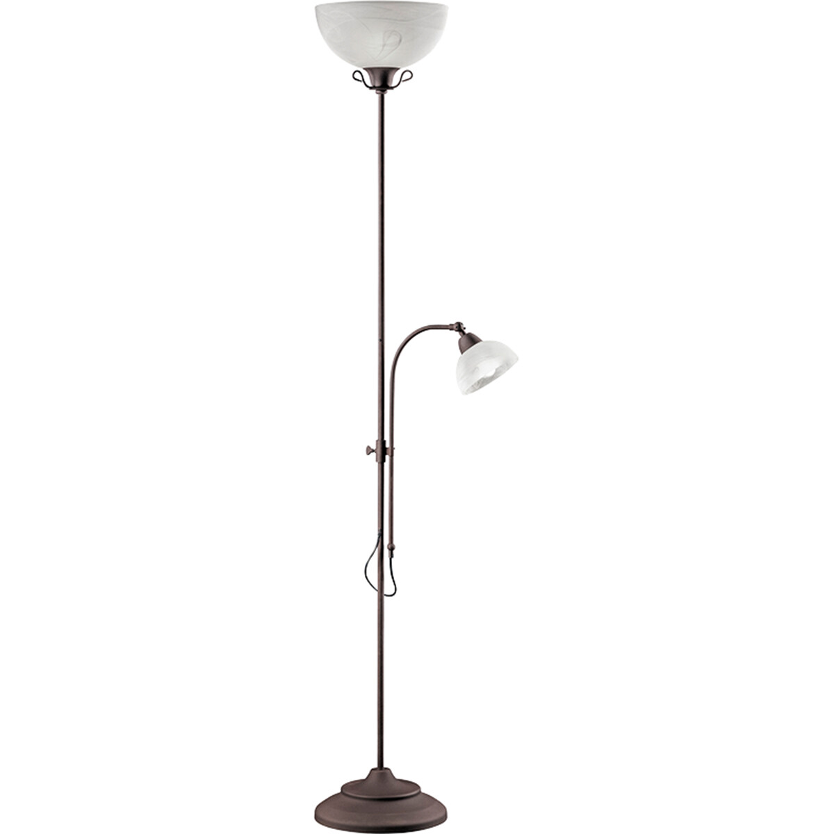 LED Vloerlamp - Trion Kantra - E27/E14 Fitting - Dimbaar - Rond - Roestkleur - Aluminium