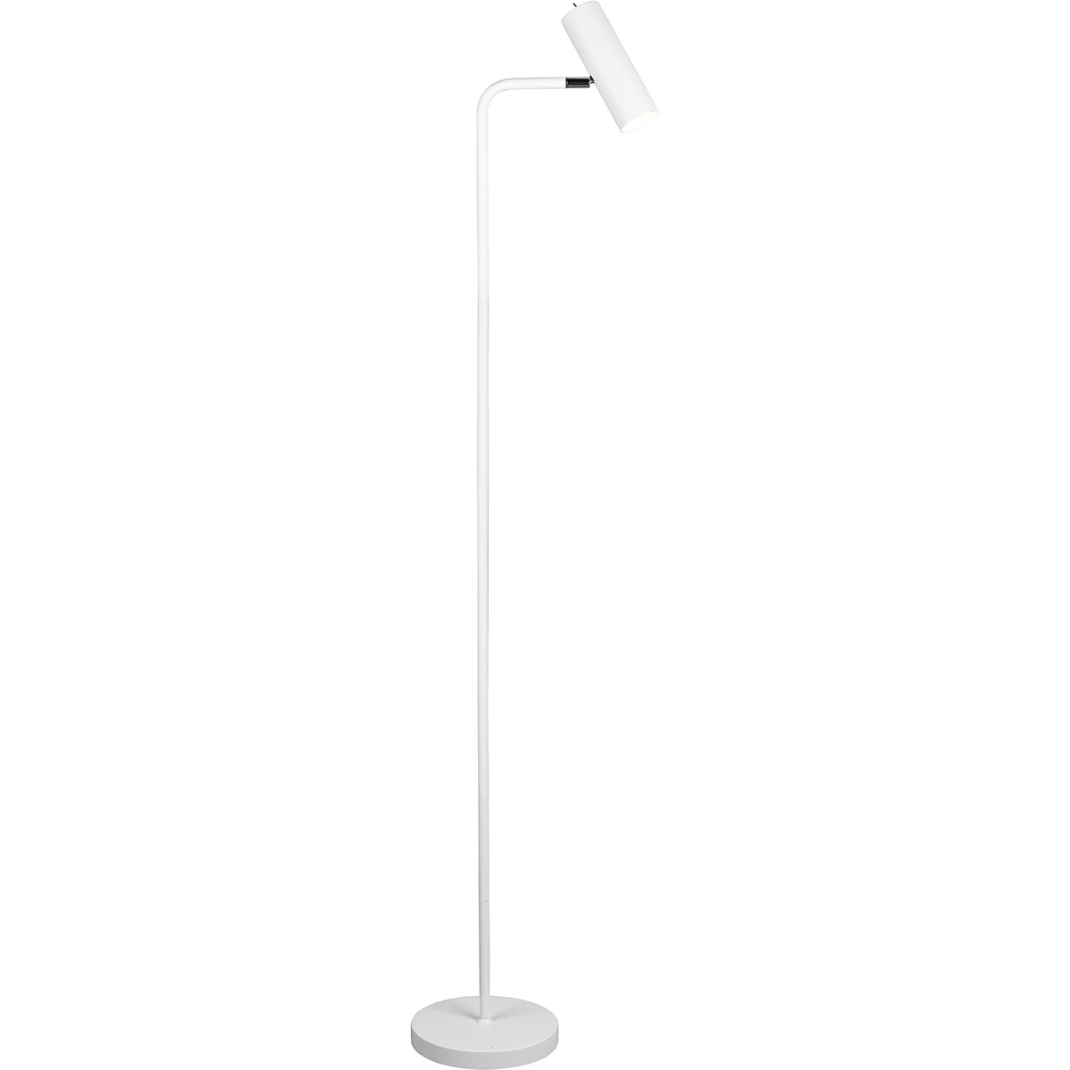 LED Vloerlamp - Trion Milona - GU10 Fitting - 1-lichts - Rond - Mat Wit - Aluminium