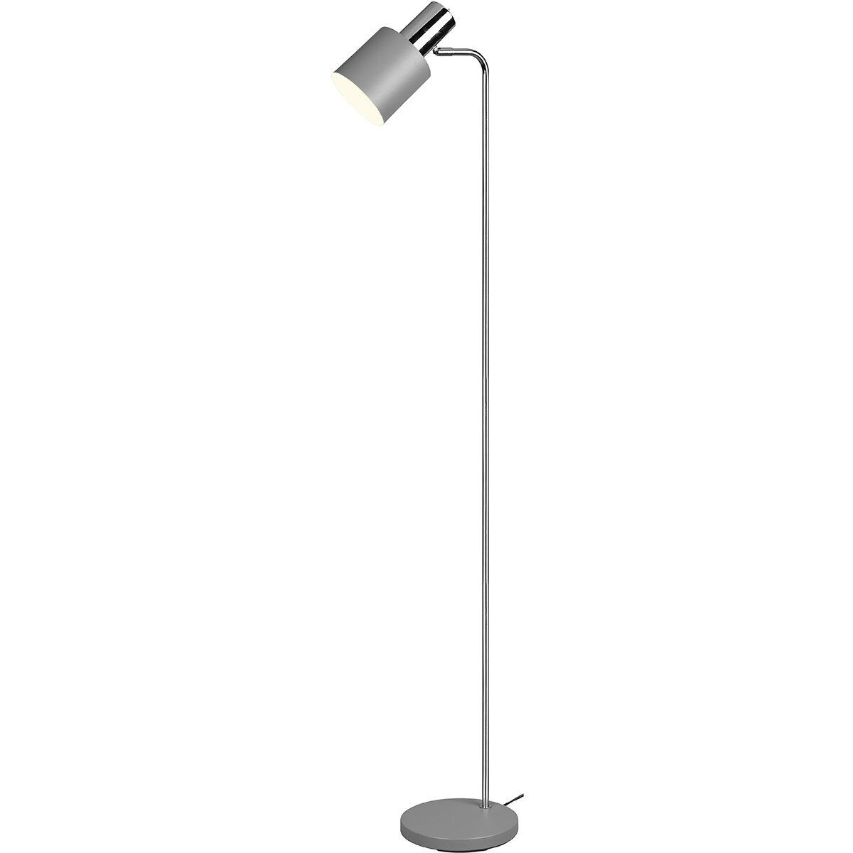 LED Vloerlamp - Vloerverlichting - Trion Alimo - E27 Fitting - Rond - Mat Grijs - Aluminium