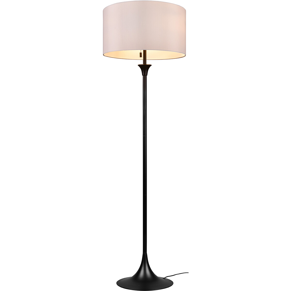 LED Vloerlamp - Vloerverlichting - Trion Safari - E27 Fitting - 3-lichts - Rond - Mat Zwart - Alumin