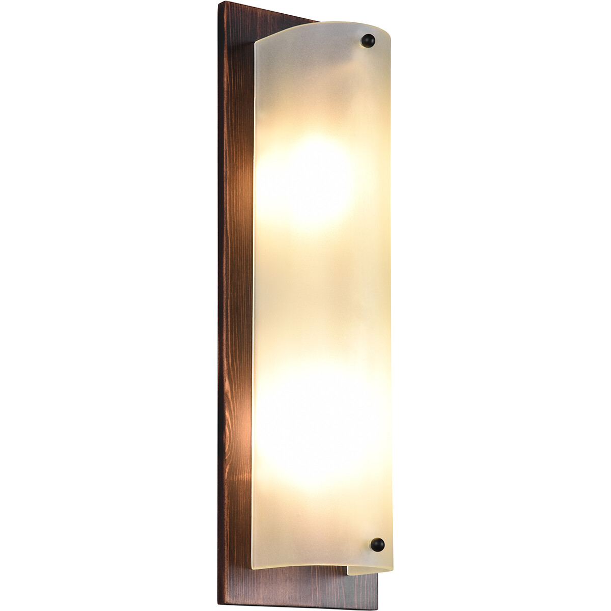 LED Wandlamp - Wandverlichting - Trion Palan - E27 Fitting - 2-lichts - Rechthoek - Mat Donkerbruin 