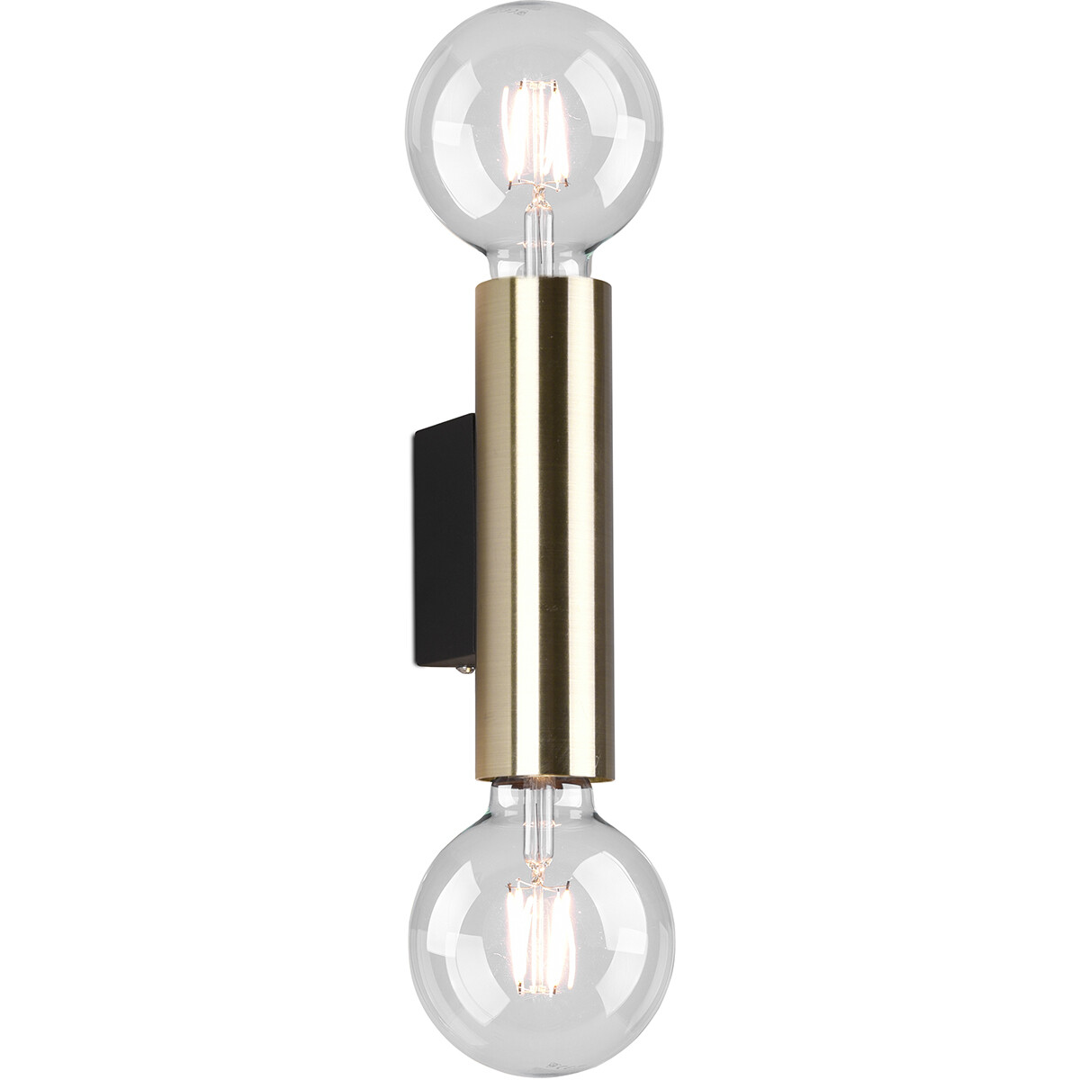 LED Wandlamp Wandverlichting Trion Vundon E27 Fitting 2-lichts Rond Mat Goud Aluminium