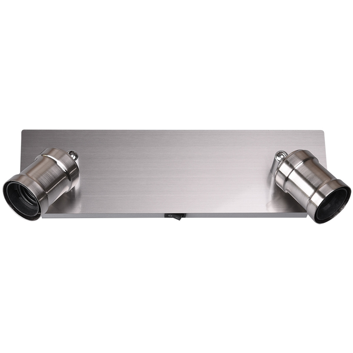 LED Wandspot - Trion Korli - E27 Fitting - 2-lichts - Rond - Mat Nikkel - Aluminium