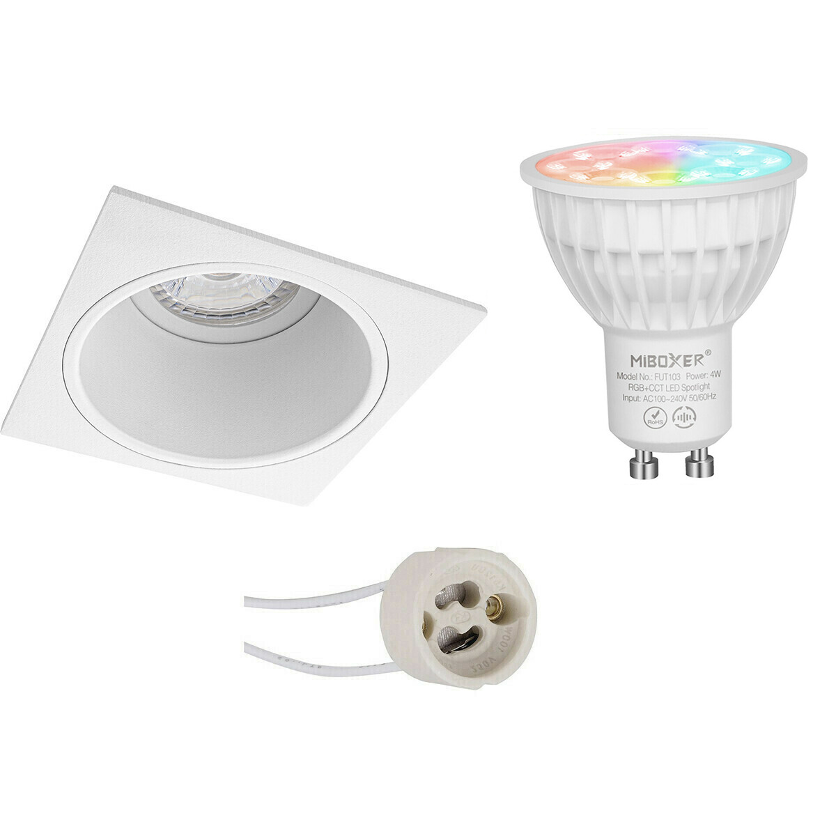 Mi-Light MiBoxer - LED Spot Set GU10 - Smart LED - Wifi LED - Slimme LED - 4W - RGB+CCT - Aanpasbare