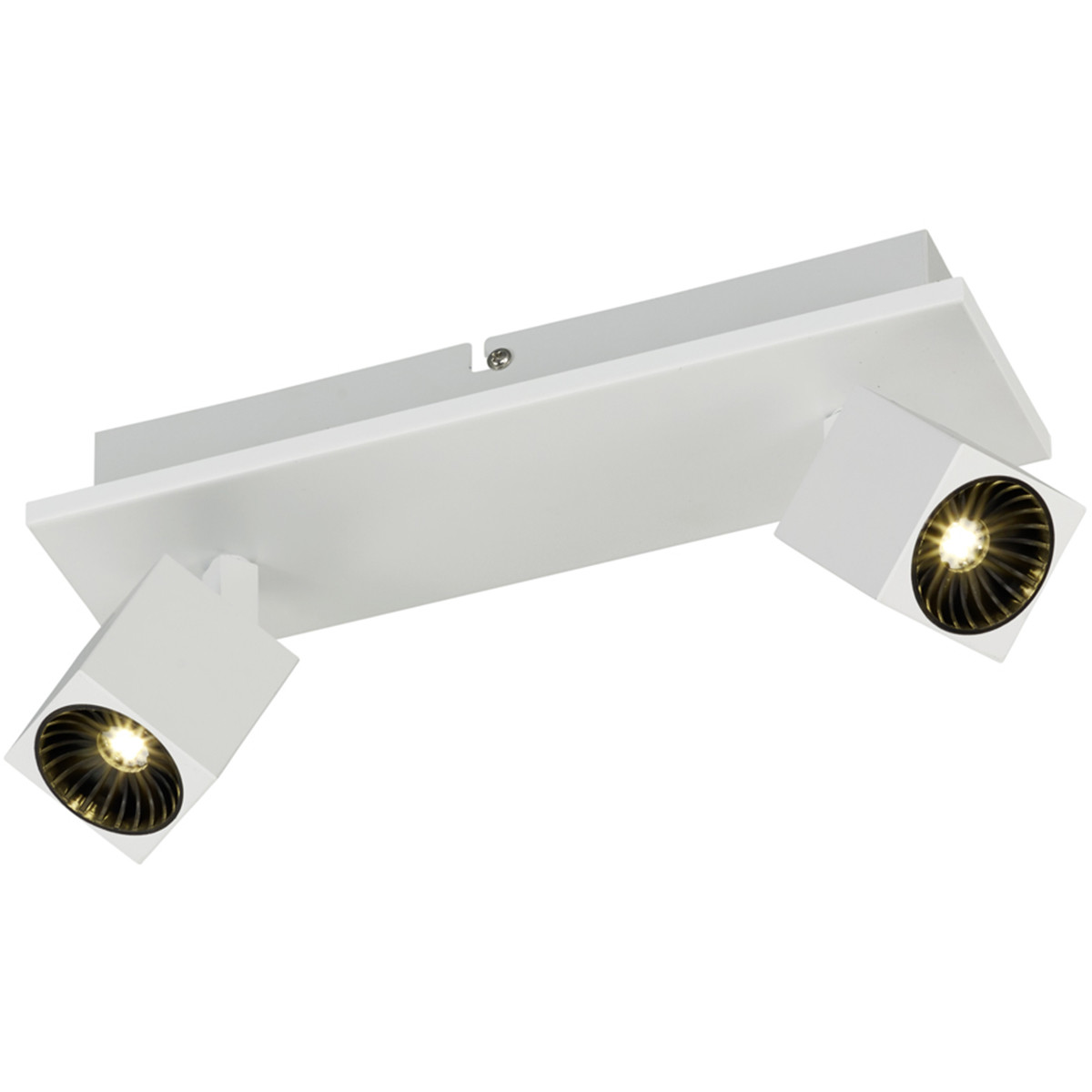 LED Plafondspot - Trion Klipo - 12W - Warm Wit 3000K - 2-lichts - Rechthoek - Mat Wit - Aluminium - 