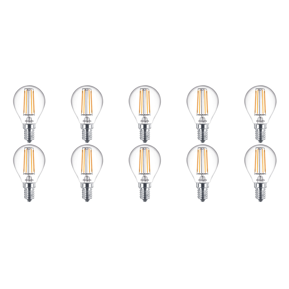 PHILIPS LED Lamp 10 Pack CorePro Luster 827 P45 CL E14 Fitting 4.5W Warm Wit 2700K | Vervangt 40W