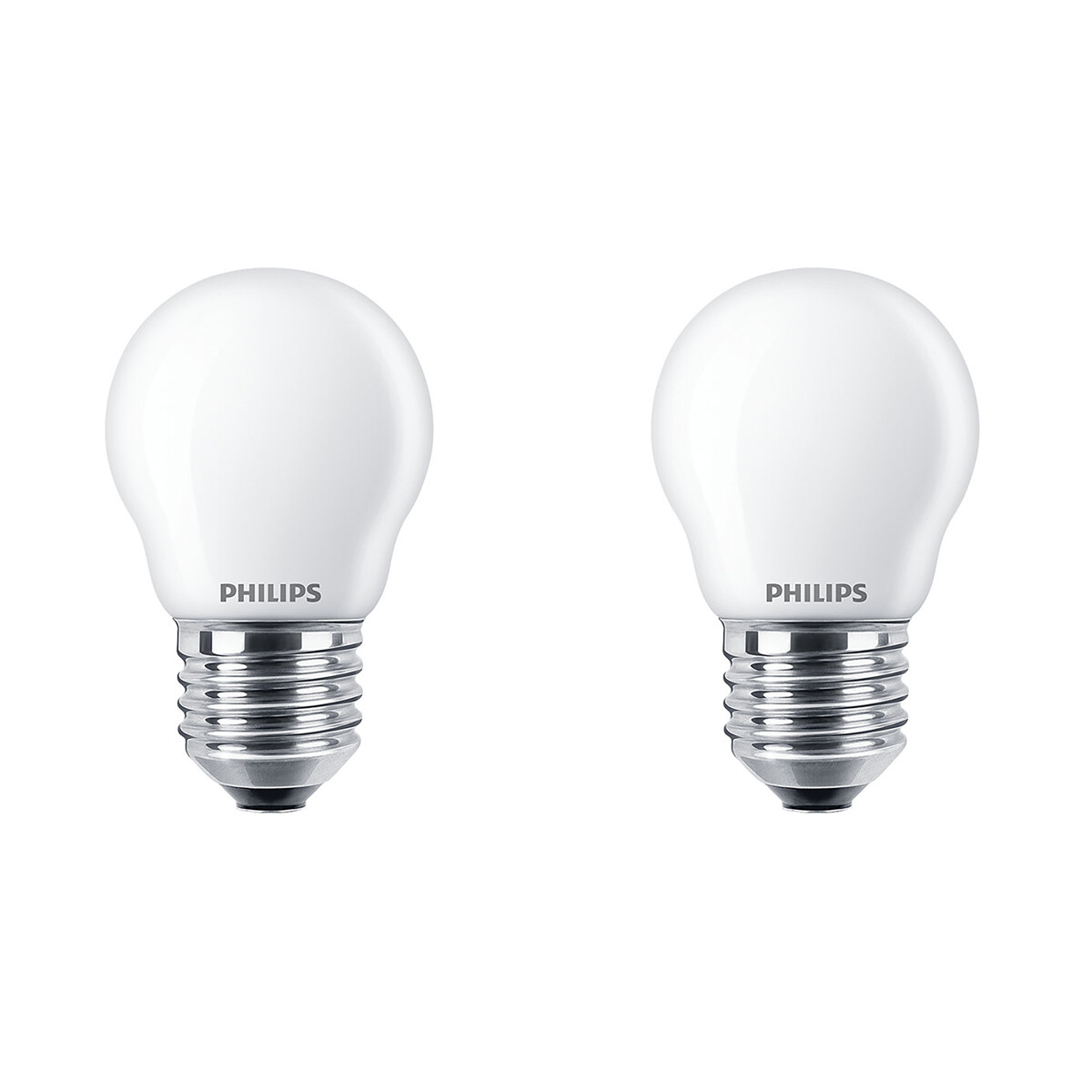PHILIPS - LED Lamp - Set 2 Stuks - Classic Lustre 827 P45 FR - E27 Fitting - 2.2W - Warm Wit 2700K |