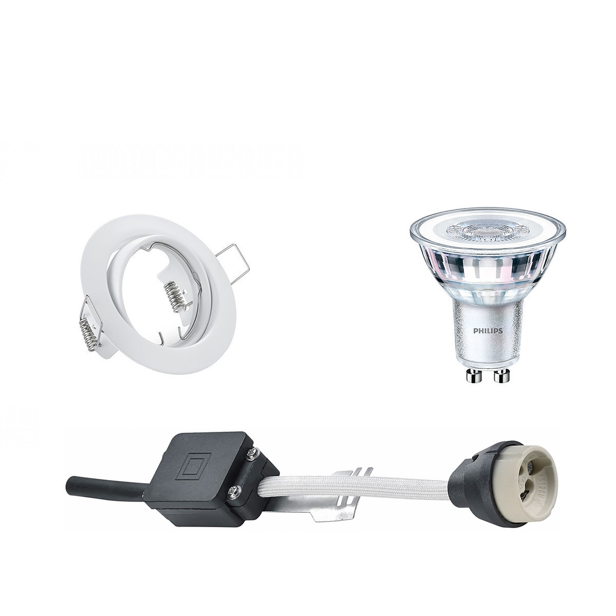 LED Spot Set - GU10 Fitting - Inbouw Rond - Mat Wit - Kantelbaar ?83mm - Philips - CorePro 827 36D -