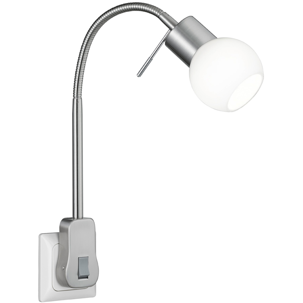 Stekkerlamp met Schakelaar - Trion Frido - G9 Fitting - 3W - Warm Wit 3000K - Dimbaar - Mat Nikkel - Aluminium product afbeelding