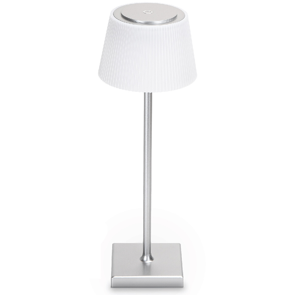 BES LED Tafellamp op Oplaadbare Batterijen - Draadloos Bureaulamp - Dimbaar - Aanpasbare Lichtkleur - Touch Bediening - USB - Zilver